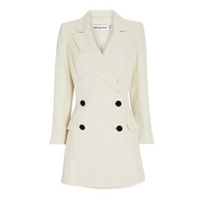Self-Portrait Tuxedo Blazer Mini Dress Cream Size 2 New With Tags